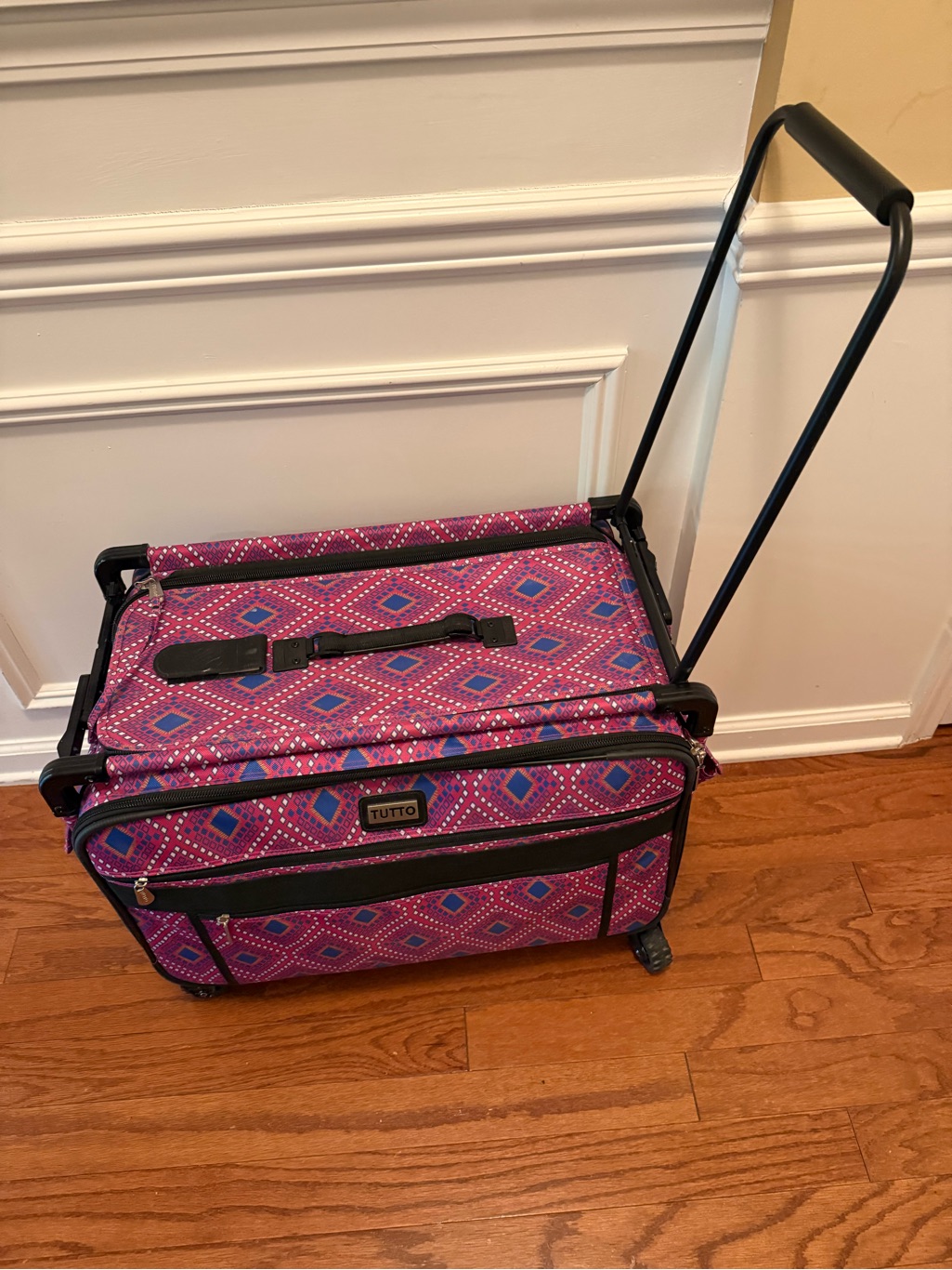Tutto Rolling Sewing/Craft 24 Inch Tote In Pink Pattern